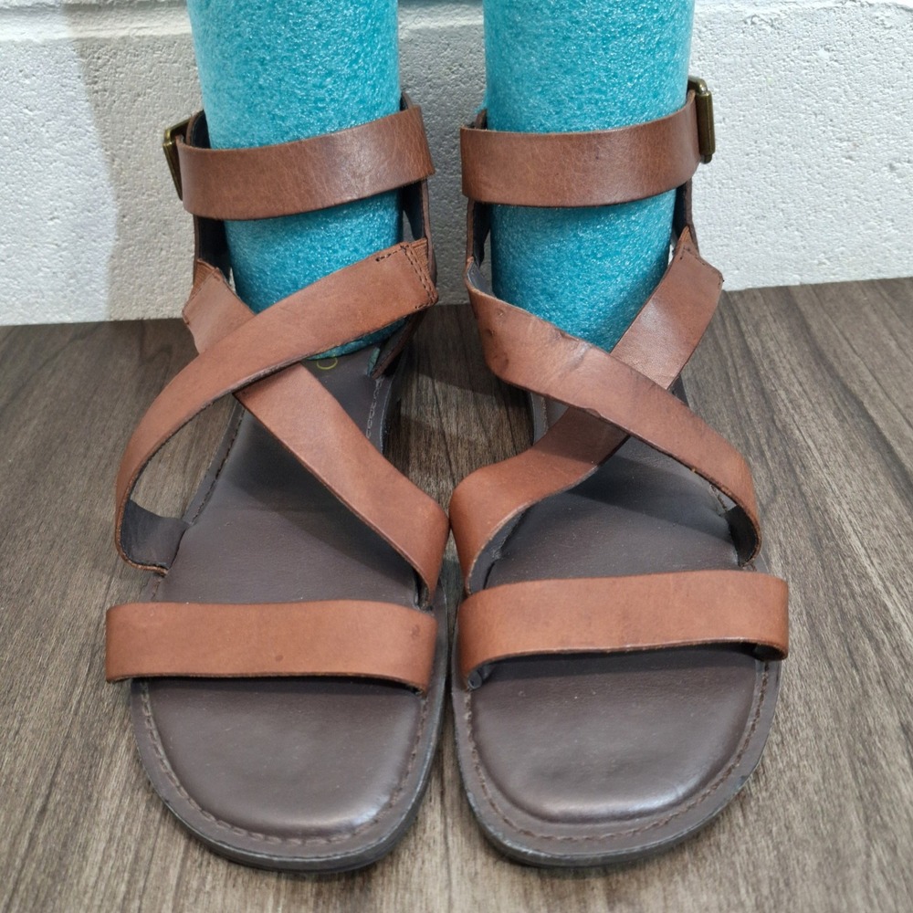 Franco Sarto Gwenyth Womens Size 7M Brown Leather Gladiator Strappy Flat Sandals - Picture 3 of 8